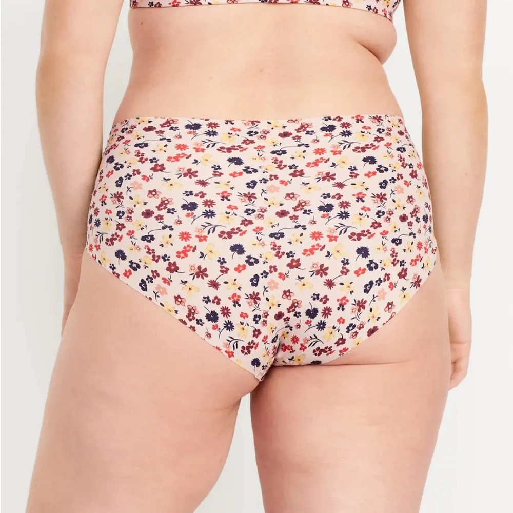 🆕 RESERVED PSH Old Navy Women’s High-Waisted No-Show Brief Underwear Pink Floral - Picture 6 of 15